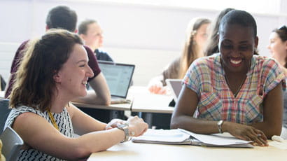 Student at a study skills workshop.