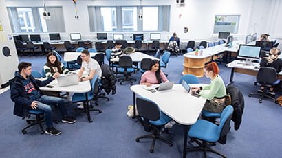 Students working in the ACE Resource Centre