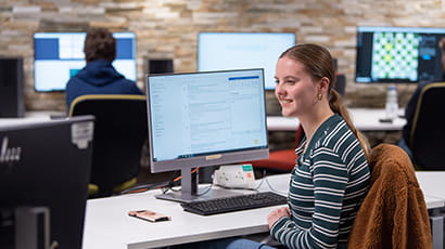 Student working in the Base