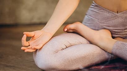 A person meditating 