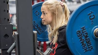 A student lifting weight