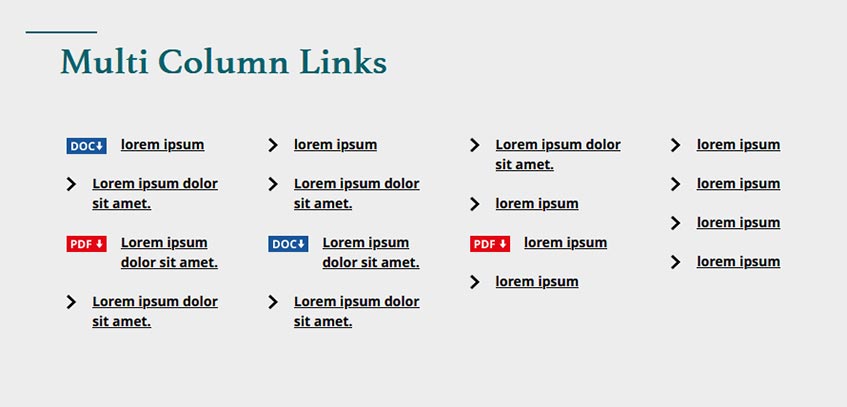 Multi Column Links Component