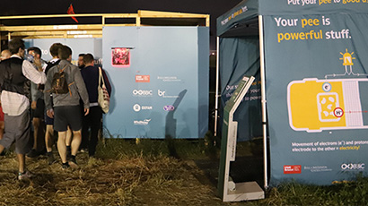 UWE Bristol scientists generate record amount of electricity from urine at Glastonbury Festival 2019