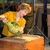 Barley Roscoe handling an English Medieval jug,  (1200-1300AD).  Matthew Partington and Bob Prince are also in shot.