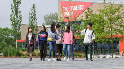 A group of international students on Frenchay campus