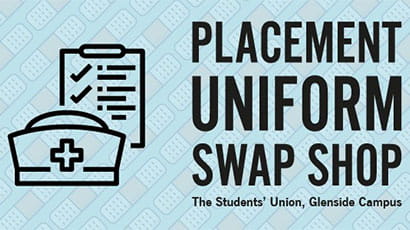 Placement uniform swap shop poster